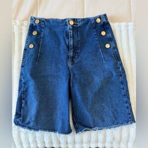 Zara Blue Jean Shorts with Gold Buttons